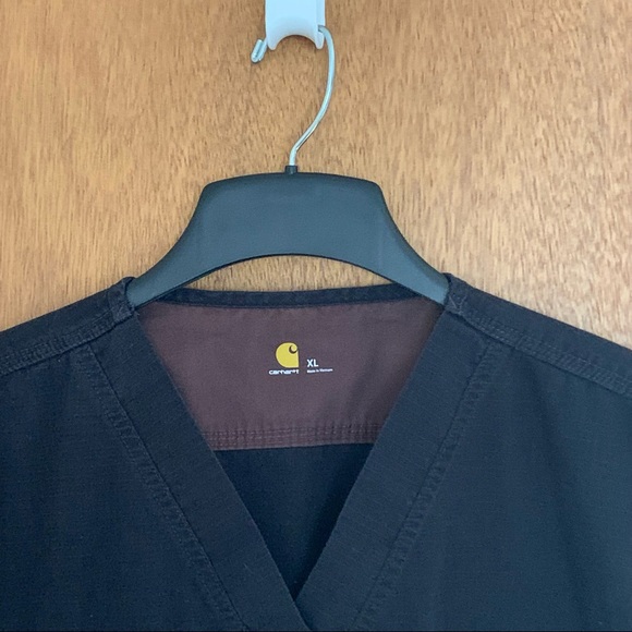 Men’s L / XL CARHARTT Ripstop Utility Scrub Tops C15208 Navy & Black Lot of 2 - Picture 4 of 14